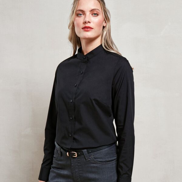 Women's banded collar 'grandad' shirt Miniaturansicht