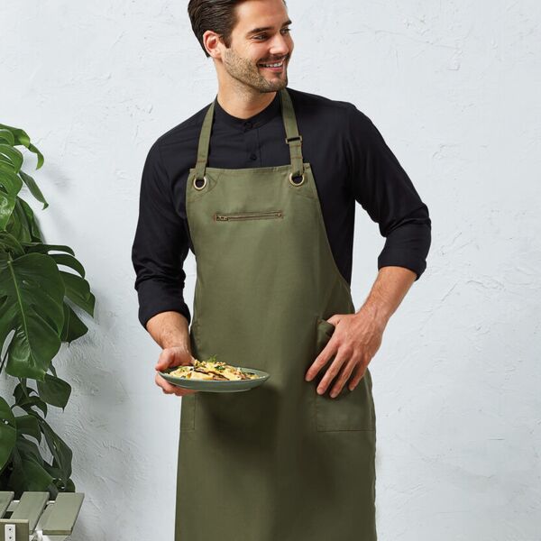 ‘Barley’ Contrast Stitch Bib Apron Miniaturansicht