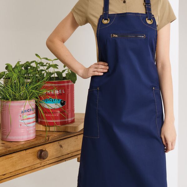 ‘Barley’ Contrast Stitch Bib Apron Miniaturansicht