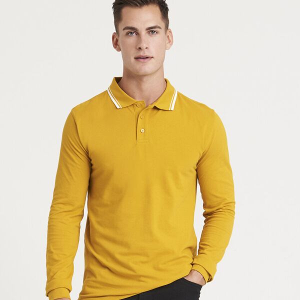 Long sleeve tipped 100 polo Miniaturansicht