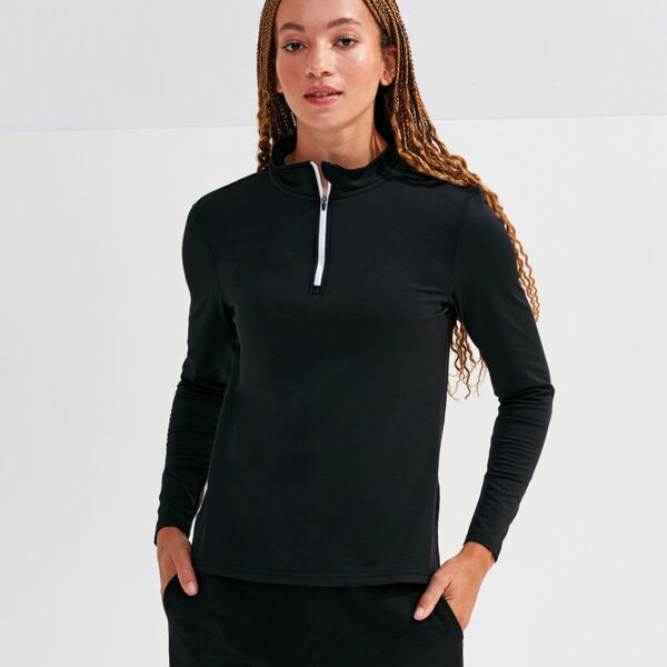 Women’s TriDri® recycled long sleeve brushed back ¼ zip top Miniaturansicht
