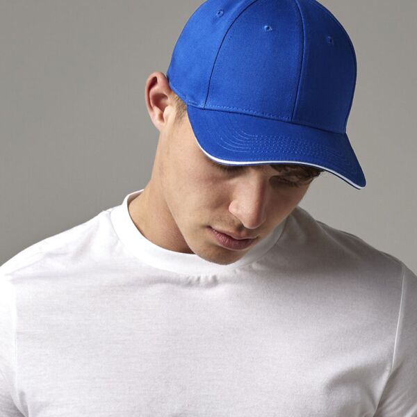 EarthAware® classic organic cotton 6-panel cap – sandwich peak Miniaturansicht