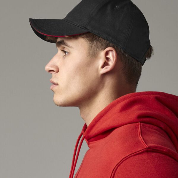 EarthAware® classic organic cotton 5-panel cap – sandwich peak Miniaturansicht