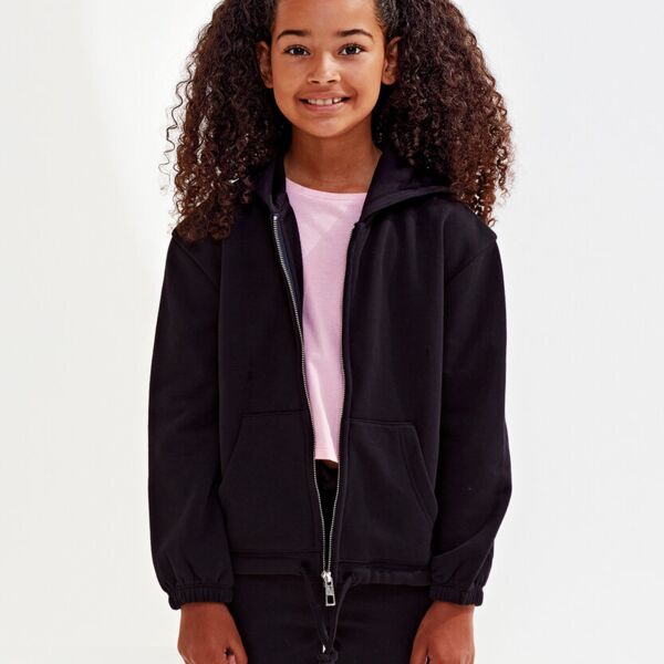 Kids TriDri® recycled cropped oversize full-zip hoodie Miniaturansicht