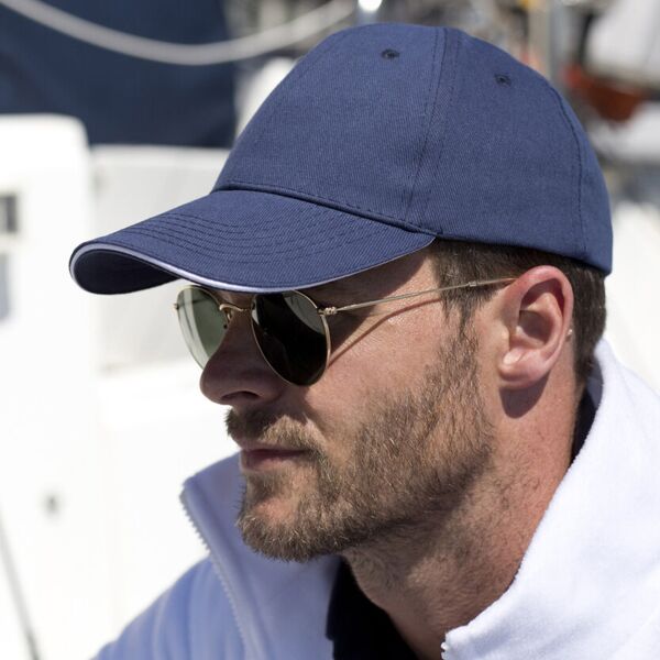 Memphis brushed cotton low-profile sandwich peak cap Miniaturansicht