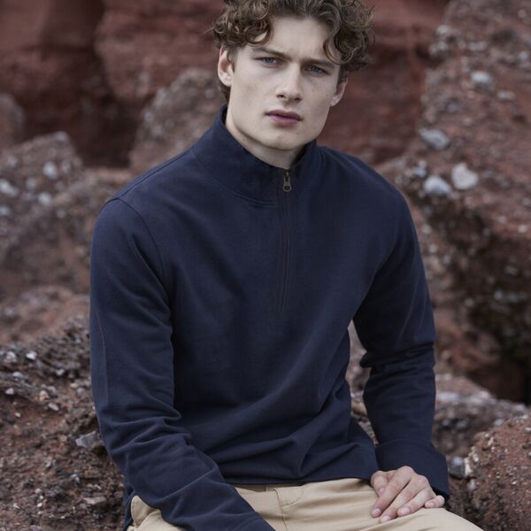 Premium piqué 1/4-zip top Miniaturansicht