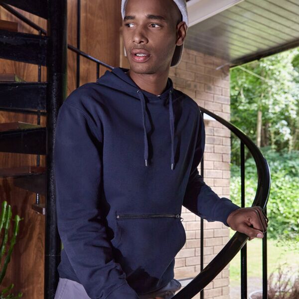 Regular fit piqué hoodie with zipped pocket Miniaturansicht