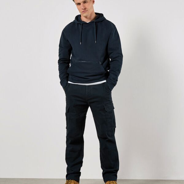 Regular fit piqué hoodie with zipped pocket Miniaturansicht