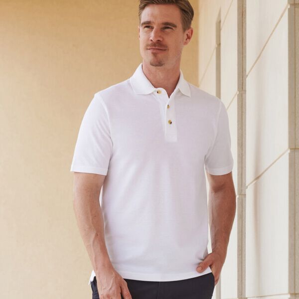 Classic cotton piqué polo with stand-up collar Miniaturansicht