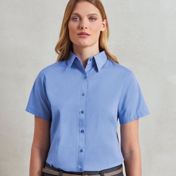 Women's short sleeve poplin blouse Miniaturansicht