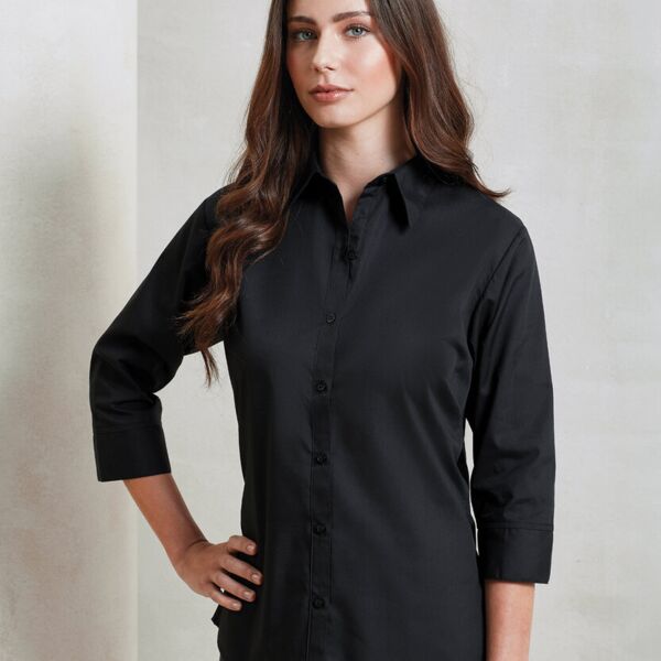 Women's ¾ sleeve poplin blouse Miniaturansicht