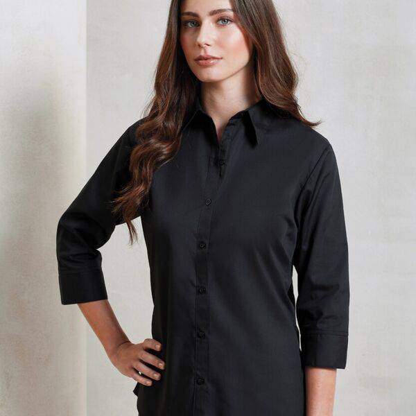 Women's ¾ sleeve poplin blouse Miniaturansicht