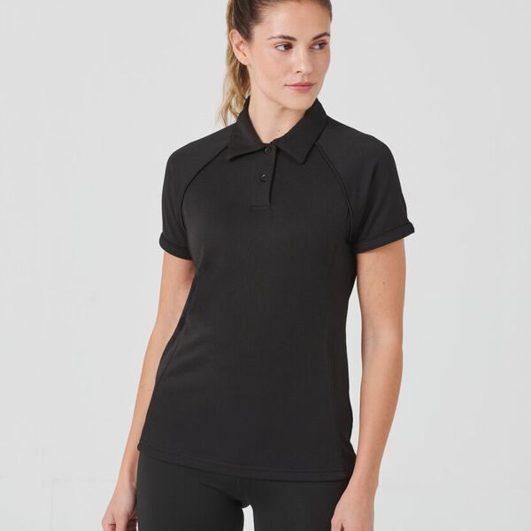 Women's piped performance polo Miniaturansicht