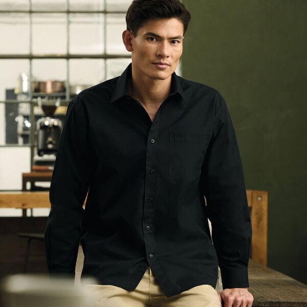 Long sleeve polycotton easycare poplin shirt Miniaturansicht