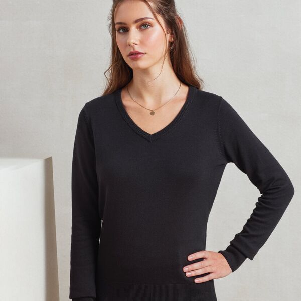 Women's v-neck knitted sweater Miniaturansicht