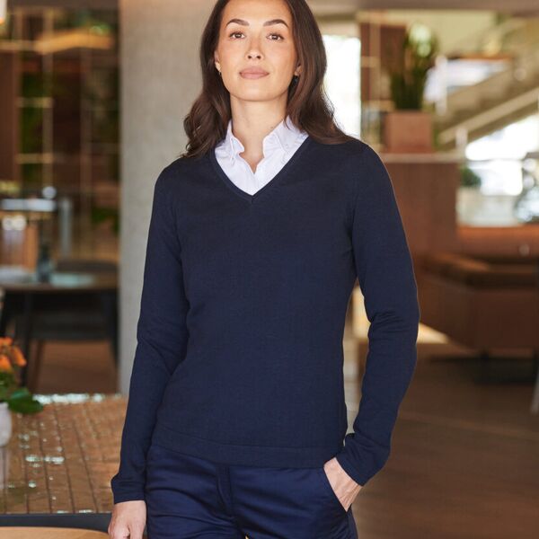 Women's 12 gauge v-neck jumper Miniaturansicht