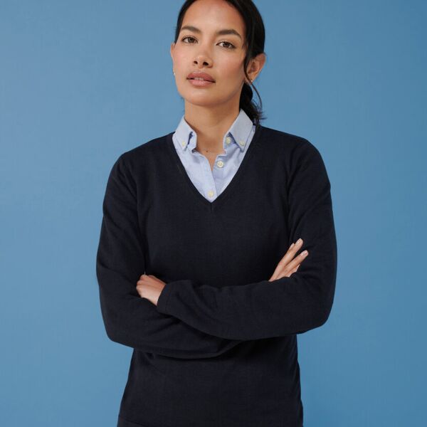 Women's 12 gauge v-neck jumper Miniaturansicht