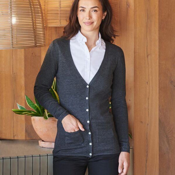 Women's v-button cardigan Miniaturansicht