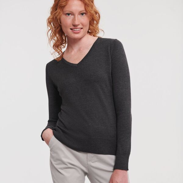 Women's v-neck knitted sweater Miniaturansicht