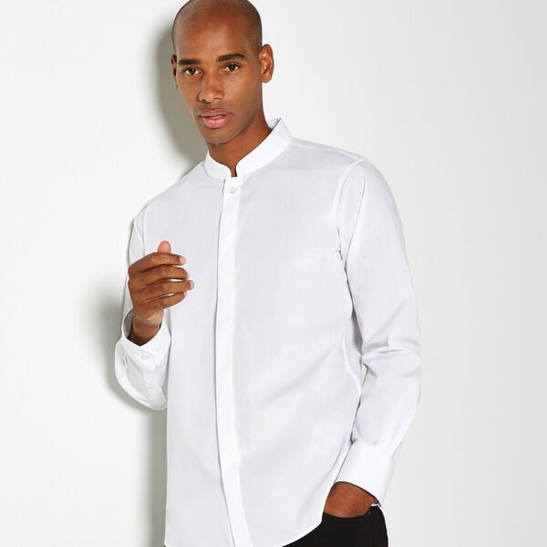 Mandarin collar shirt long-sleeved (tailored fit) Miniaturansicht