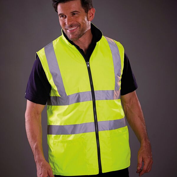 Hi-vis reversible fleece bodywarmer (HV008F) Miniaturansicht