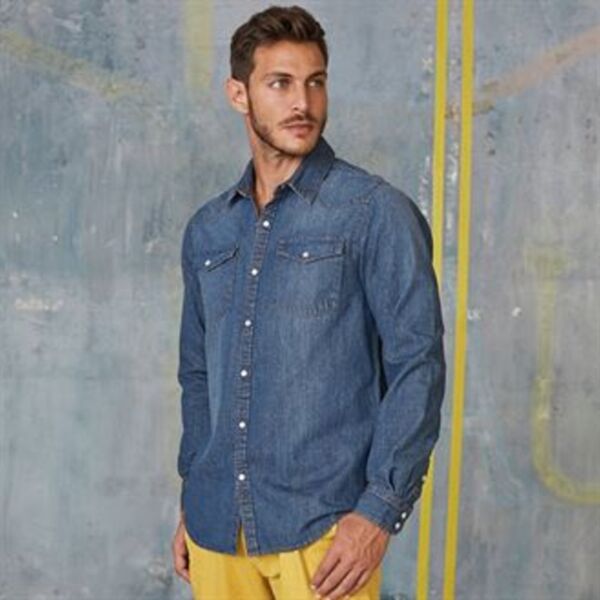 Men's long-sleeved denim shirt Miniaturansicht