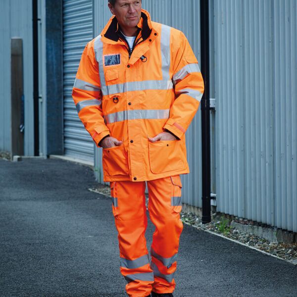 Hi-vis polycotton cargo trousers with kneepad pockets (HV018T/3M) Miniaturansicht