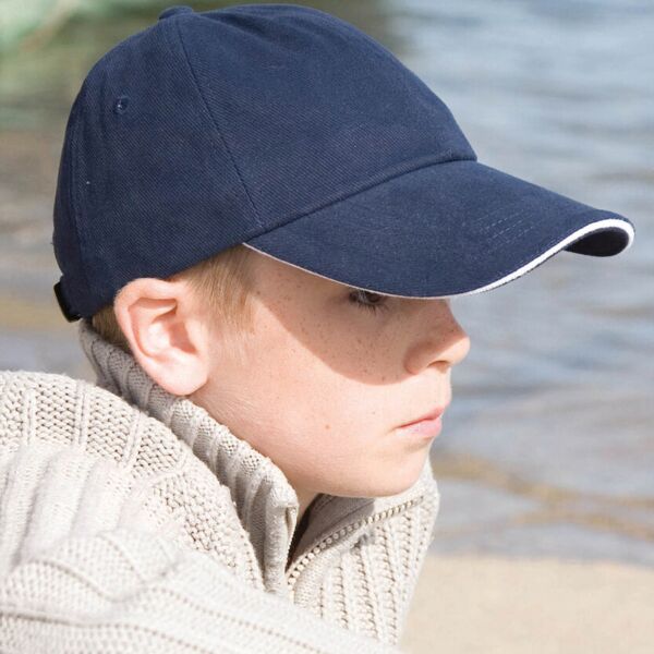 Junior low-profile heavy brushed cotton cap with sandwich peak Miniaturansicht