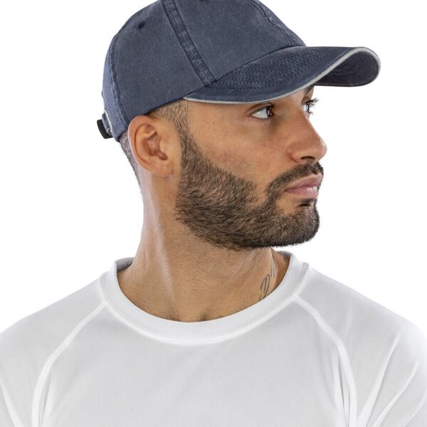 Washed fine line cotton cap with sandwich peak Miniaturansicht
