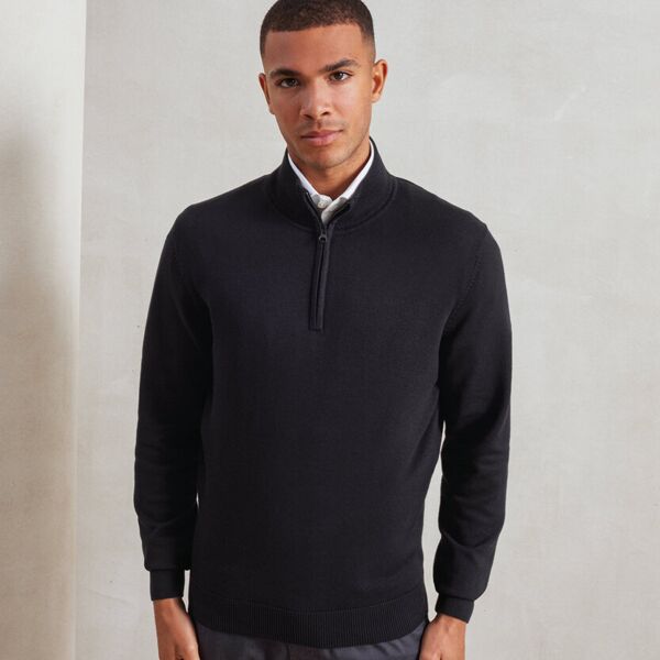 ¼ zip knitted sweater Miniaturansicht