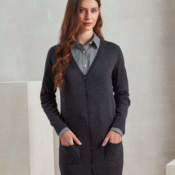 Women's longline knitted cardigan Miniaturansicht