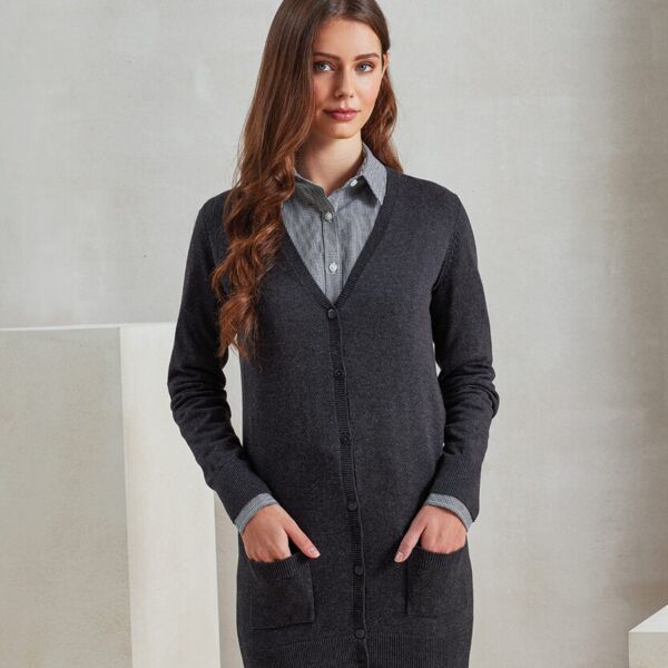 Women's longline knitted cardigan Miniaturansicht