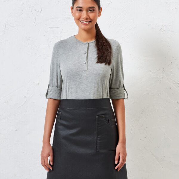 Division waxed-look denim waist apron Miniaturansicht