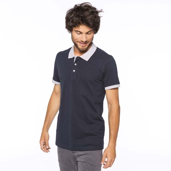 Two-tone piqué polo shirt Miniaturansicht