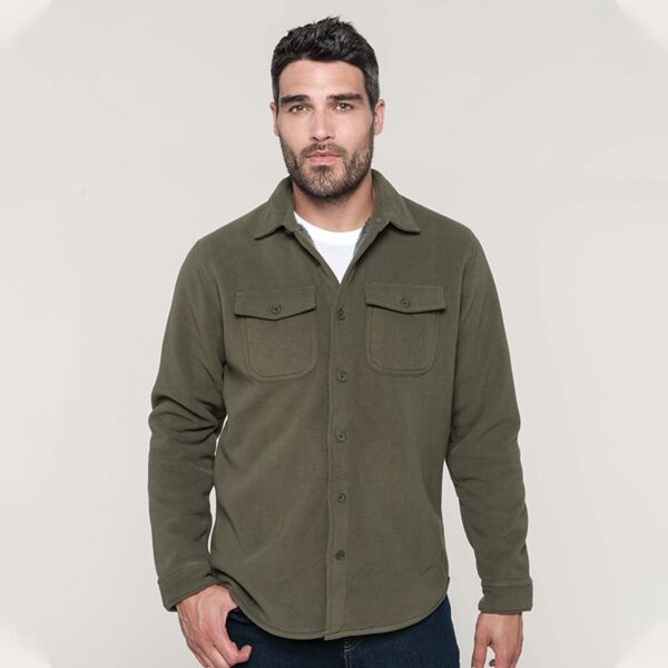 Sherpa-lined fleece overshirt Miniaturansicht
