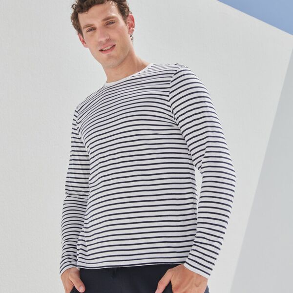 Unisex long-sleeved striped T Miniaturansicht